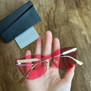 Dior rose colored fashion glasses